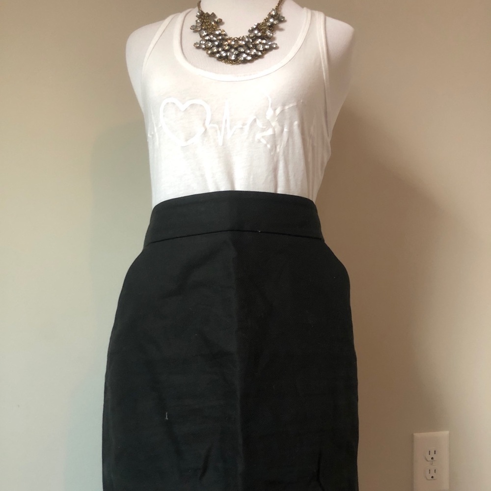 Jcrew Black Cotton Pencil Skirt - image 1